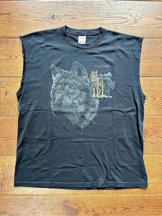 Fruit of the Loom Other - Vintage Nashville Wolf Graphic Cut-off T-Shirt XL